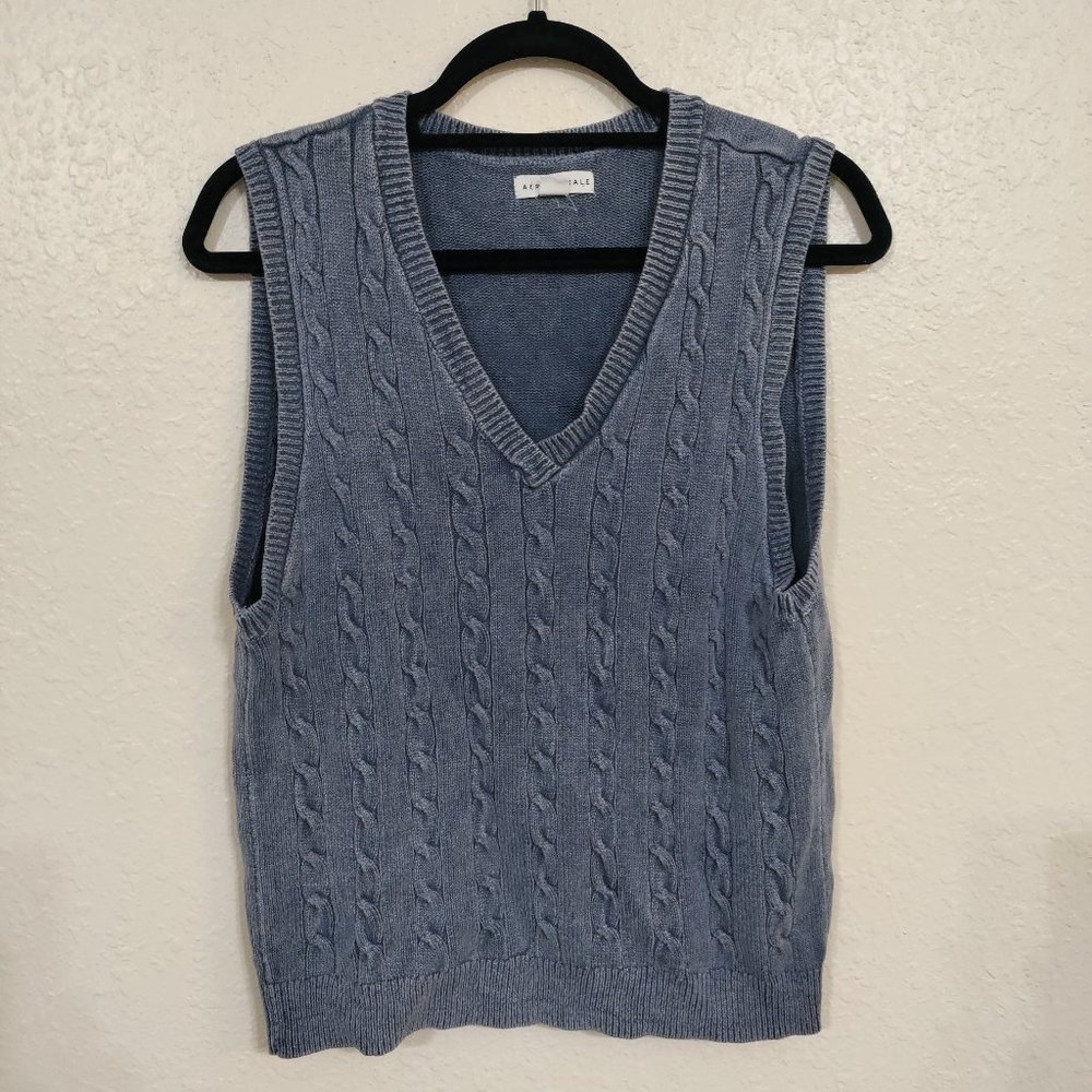 Aeropostale Women's Knit Vest Light Blue Size Medium